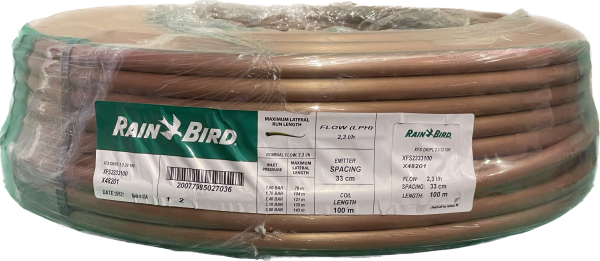 Rain Bird XFS Tropfrohr druckkompensiert 2,3 l/h MIT Auslaufstopp & Cooper Shild Technologie 16mm